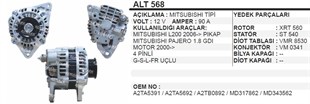 Alternatör 12v 90ah 4fiş Mits.l200 Colt Lancer Triton Pıckup Cold | Wınwın Alt568
