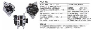 Alternatör 12v 90ah Hyundaı Accent 1,3-1,5 Valeo Tipi | Dodo Alt893