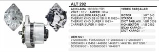 Alternatör 12v 90ah Thermoking (l-s-soketli) Johndeere Alt292 Bmc Dev Fatih Profesyonel | Wınwın Alt292