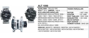 Alternatör 24v 100ah Mercedes Actros Atego 1840 4140 Mercedes Benz Axor 1840 1841 1842 1844 1836 2632 2642 3232 3242 3346 415 | Remark Alt1080