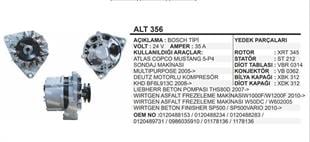 Alternatör 24V 35AH İveco Atlas Copco Deutz Motorlu Kompresör Atlas Copco Mustang Sondaj Makinası Asfalt Frezeleme Makinası | REMARK ALT356