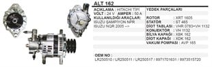 Alternatör 24v 50ah 3kanallı Isuzu Champion Nqr Alt162 Tek Fiş | Martek Alt162
