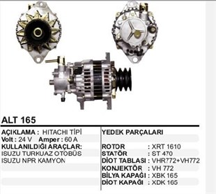 Alternatör 24v 50ah Isuzu Nkr 3kanal | Lucas Lea0652