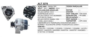 Alternatör 24v 55ah Iskra Deutz Atlas Copco Lınde Atla Copco Kompresör Bommer D1d Delici Atlas Simba 1350 Tünel Açıcı Lıebher | Remark Alt3270