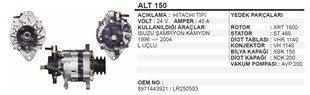 Alternatör 24v 55ah Isuzu Champıon Şampiyon Alt150 | Remark Alt150