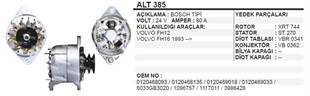 Alternatör 24v 80ah Volvo Fh12 Fh16 Iveco Kamyon Scanıa Bl60-bl61-bl70-bl71 İş Makinası Alt385 | Wınwın Alt385