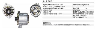 Alternatör 24v 80ah Volvo F10 F7 F610 Iveco Kamyon Alt387 | Wınwın Alt387
