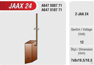 Alternatör Kömürü Fm 312-jaax 24 Mazda(6*7*20 | Mega Jaax24