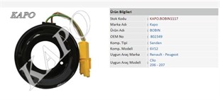 Klima Kompresör Bobini Sanden 12v 6v12 Renault Peugeot Citroen Partner Clio 206 207 | Kapo Bobın1117