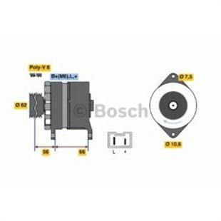 Alternatör 12v 60ah Renault R19 R21 İki Fişli Alt825 Alt830 A13n172 A13n124 | Bosch 0986037901