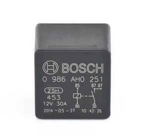 Röle Mini Röle Kapama Rölesi 12v 30ah 5fişli Sapsız Siyah B Tipi ( 5fişte Normal 4lük Fiş ) | Bosch 0986ah0251