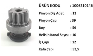Marş Dişlisi 12DİŞ Ford Transit Fiat Ducato Boxer Ford Transit 1006210146 | BOSCH 1006210146