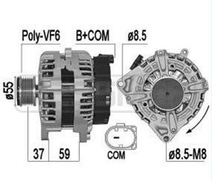 Alternatör 12v 175ah Mercedes C160 C180 E180 E200 Glk250 A0009063822 0125711071 0125711043 20740n Alt20740n | Bosch 1986a01512