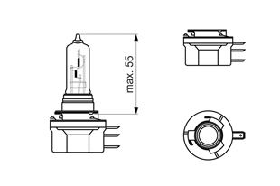 Ampul 12V H15 15/55W Sarı Işık Çift Telli Far Ve Sis 1987302088 | BOSCH 1987302088