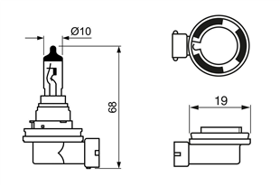 Ampul 12V 19W H16 PHOTONPH5516LL 12366C1 OSRAM64219 | BOSCH 1987302089