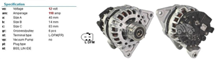 Alternatör 12v 110ah İveco Daily Jumper Ducato Multijet-kasnaksız- | Bosch F000bl0706