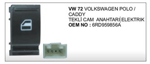 Cam Anahtarı Vw Polo Caddy Tekli Kobe-vw72 | Vertex Anvw72