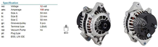 Alternatör 12V 100AH Opel Vectra Delco Delphi Dogan Slx Yüksek Amper Tofaş Uyumlu 123100002 | CARGO 111426
