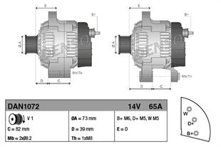 Alternatör 12v 65ah (v Kayış) Perkins Jcb Marelli Tip Cat Hidromek | Denso Dan1072