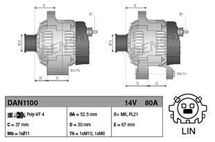 Alternatör 12v 90ah Toyota Aurıs Corolla Yaris | Denso Dan1100