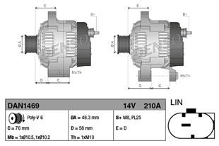 Alternatör 12v 210ah Bmw F20 F21 10- F22 F23 13- F30 F31 11- 0210802260 8717613110201 | Denso Dan1469