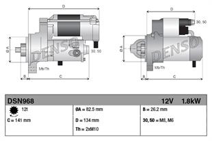 Marş Motoru 12v 12diş 1,8 Kw Mercedes Sprinter | Denso Dsn968