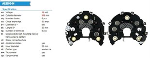 Diyot Tablası 12v Mercedes Benz 190 W201 W124 85-93 W202 93-00 | Transpo Ibr844