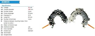 Diyot Tablası 12v 140a 8diyot Denso Tip Caterpillar | Ith Wwınr9535
