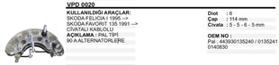 Diyot Tablası 12v Skoda Felicia Favorit Kablolu Vpd0020 Rk03 Idp0010 | Ith Vertvpd0020