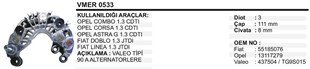 Diyot Tablası 90ah Opel Albea Doblo 1,3 Mer533 | Transpo Mer533