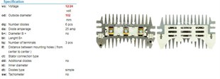 Diyot Tablası Tarak İnter(marin)delco Tip. Bmc Fatih Belde Otobüs Caterpiller Rec120 | Unıp Rec120