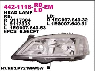 Far Opel Astra 98- Elektrikli Sol4421116lldem | Depo 4421116lldem