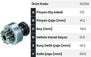 Marş Dişlisi 11diş Steyr 768 8073 Pancar Inter Lomborghini Lombardini Makotip Nf Em Fm30258 |