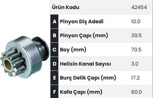 Marş Dişlisi 10diş Lucas Dik Tam Freze Ford Traktör 2000 3000 4000 |