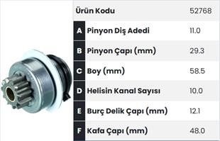 Marş Dişlisi 11diş Ters Lada Samara Fm52768 |