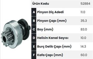 Marş Dişlisi 11diş Johnder Deutz Volvo Jhondere Volvo Deutz Fm52884 |