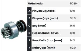 Marş Dişlisi 10diş Man 12 153 T.freze Zen538 52894 |