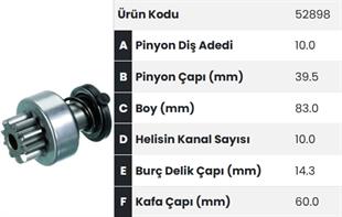 Marş Dişlisi 10diş Renault Trayler Bmc Pro Bmc Pro Cargo Eur Zen1159 Form-52898 Wın-1519510 |