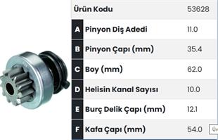Marş Dişlisi 11diş Mercedes Ym. Khd Deutz (gövde Çap 54mm) Zen0929 Deutz Kdh Atlas Kompresor Zen.0929 Fm.53628 218 Sr |