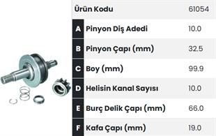 Marş Dişlisi 10diş Hyundai H100 Canter 61054 L200 L300 Minibüs Kamyonet Kia Soranto |