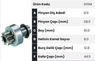 Marş Dişlisi 8diş Mazda Kia Canter L300 |