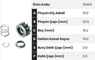 Marş Dişlisi 10diş Ucu Hyundai H100 Dişli Ucu L200 |