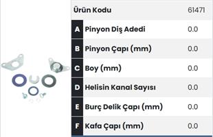 Marş Dişlisi Mıtsubıshı Montaj Tamir Takımı |