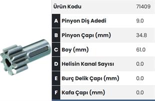 Marş Dişlisi 9diş Alfkb Fm1409 |