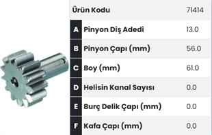Marş Dişlisi Ucu 13diş Alfkb Maraton Prenses Otobüs |