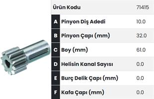 Marş Dişlisi Ucu 10diş Alfkb Bmc Profesyonel 32mm Adaptasyon |