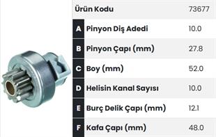 Marş Dişlisi 10diş Bmw Marellitip Fm73677 |
