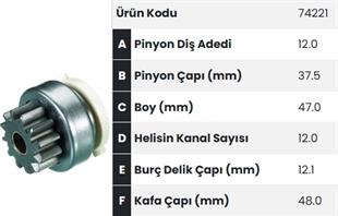 Marş Dişlisi 12diş Ford Ranger Mazda Fm74221 |