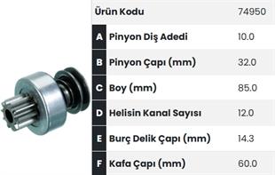 Marş Dişlisi 10diş Bmc Pro Profesyonel Dişli Çapı 32mm Fm74950 |