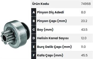 Marş Dişlisi 8diş Reno Dacia Fm74968 3114 Zen1801 |